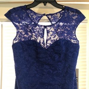 Monique Lhuillier Blue Lace Dress NWT